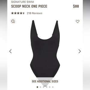 Skims Scoop Neck Onepiece Swimsuit NWT (Avilable sizes M, L & 2X) MRSP$88